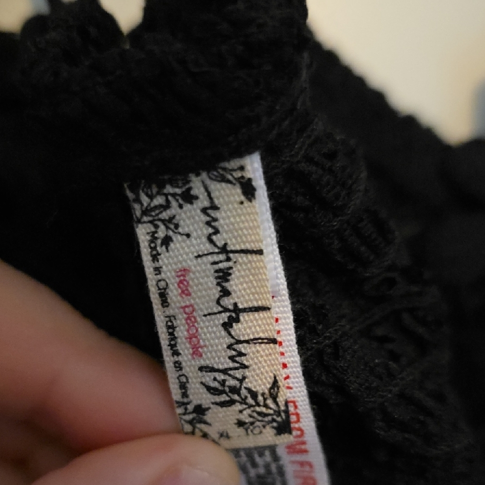 Free People Black Lace Detail Top - Picture 2 of 5